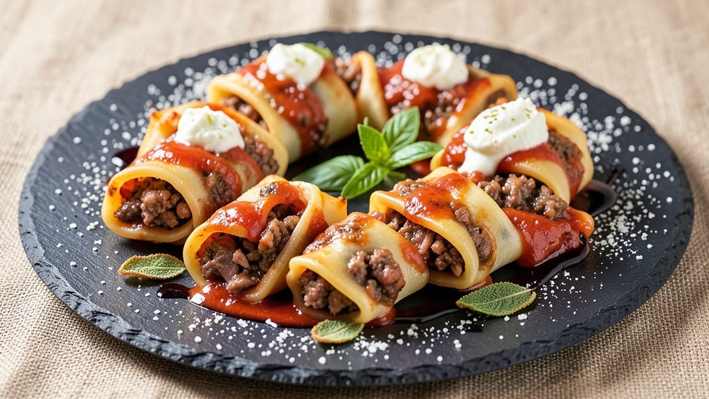 Beef and Pork Cannelloni Recipe: Layered Richness With Crispy Tortilla Crowns