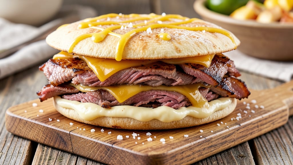 Arby’s Roast Beef and Cheddar Cheese Sandwich Recipe: Toasted Tortilla Crunch With Melty Cheese Rivers