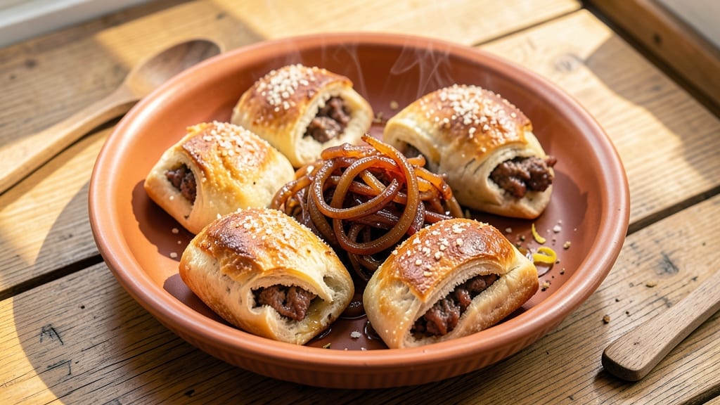 Beef and Onion Piroshki Recipe: Flaky Dough Hugging Savory Fillings