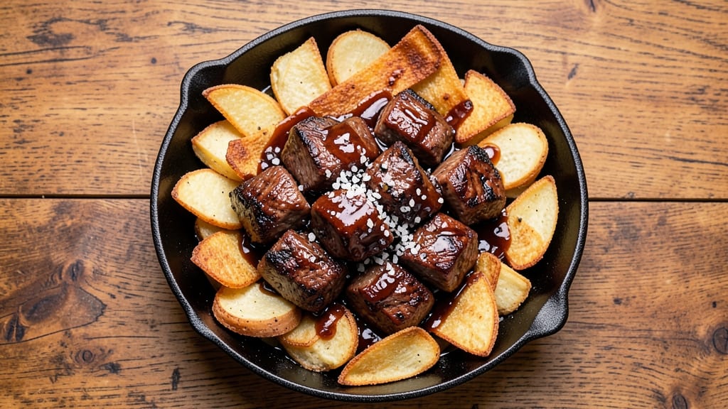 BBQ Beef Hash Recipe: Crispy Tortilla Crowns Over Smoky Cumin Beef Bites