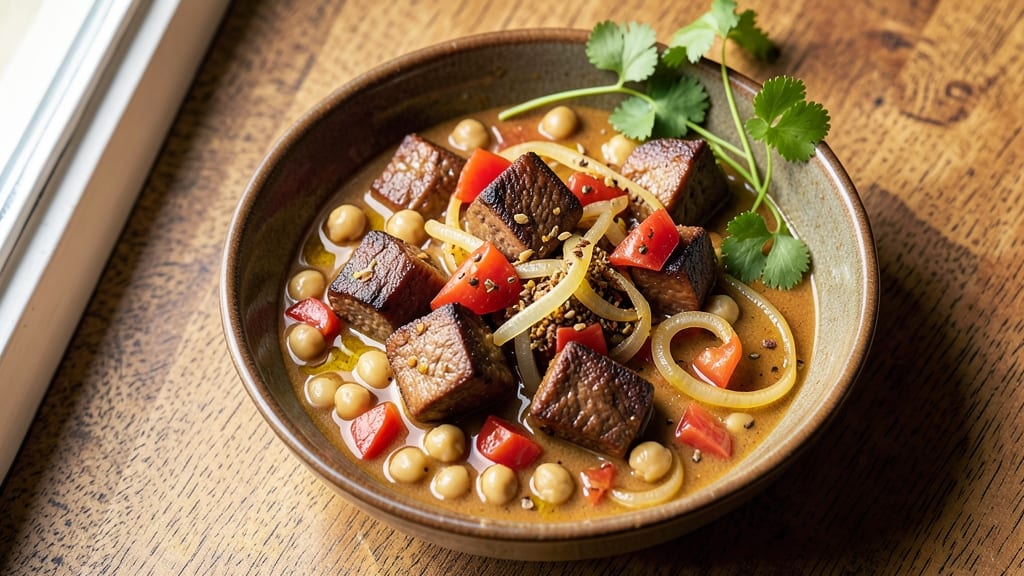 Beef and Chickpea Curry Recipe: Spiced Tomato Base With Tender Meat and Chickpeas