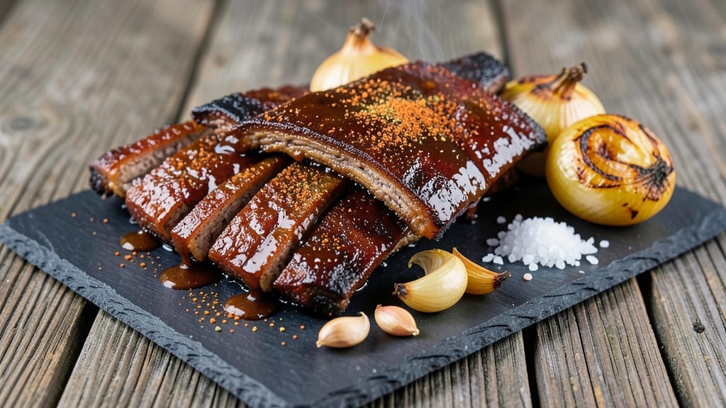 BBQ Beef Spare Ribs Barbecue Recipe: Molten Cheese Rivers Over Charred Wood-Fired Crunch