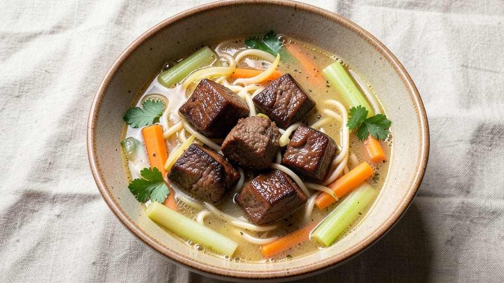Beef And Noodle Soup Crock Pot Recipe: Slow-Simmered Depth With Tender Beef and Al Dente Noodles