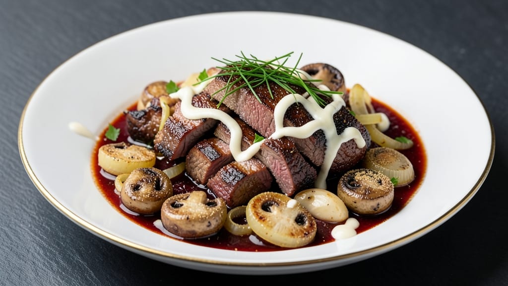 Balthazar Beef Stroganoff Recipe: Sour Cream Velouté Over Tender Beef and Mushrooms