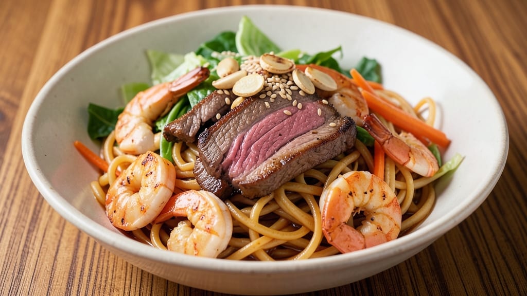 Beef and Shrimp Lo Mein Recipe: Wok-Tossed Umami Crunch With Silky Noodles