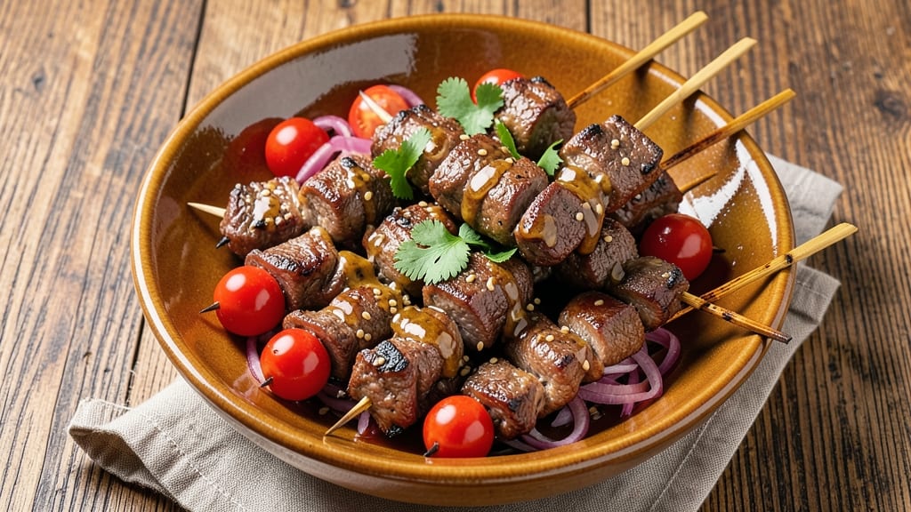 Asian Beef Kabobs Recipe: Charred Sweet-Chili Marinated Bites