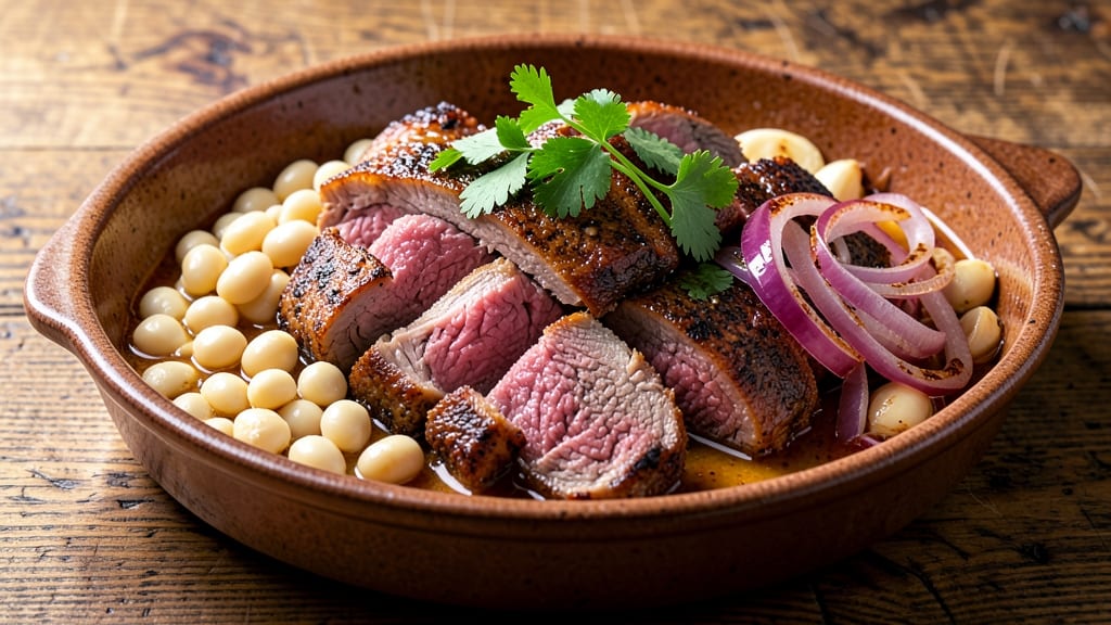 Beef and Garbanzo Bean Recipe: Spiced Stew With Crispy Tortilla Crowns