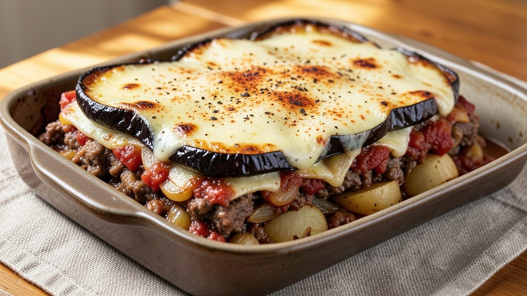Beef and Potato Moussaka Recipe: Layers of Spiced Meat and Baked Eggplant Magic