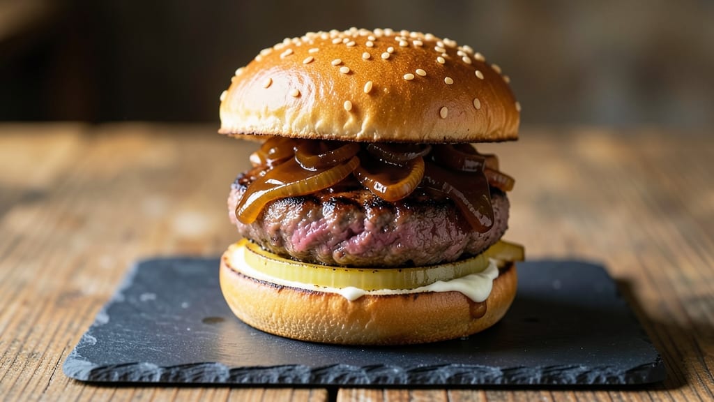 Jamie Oliver's BBQ Beef Burger Recipe: Char-Grilled Crust With Caramelized Onion Jam