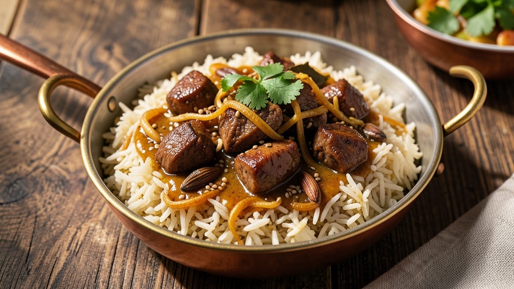 Bannu Beef Pulao Recipe: Fragrant Basmati with Caramelized Onions and Spiced Beef