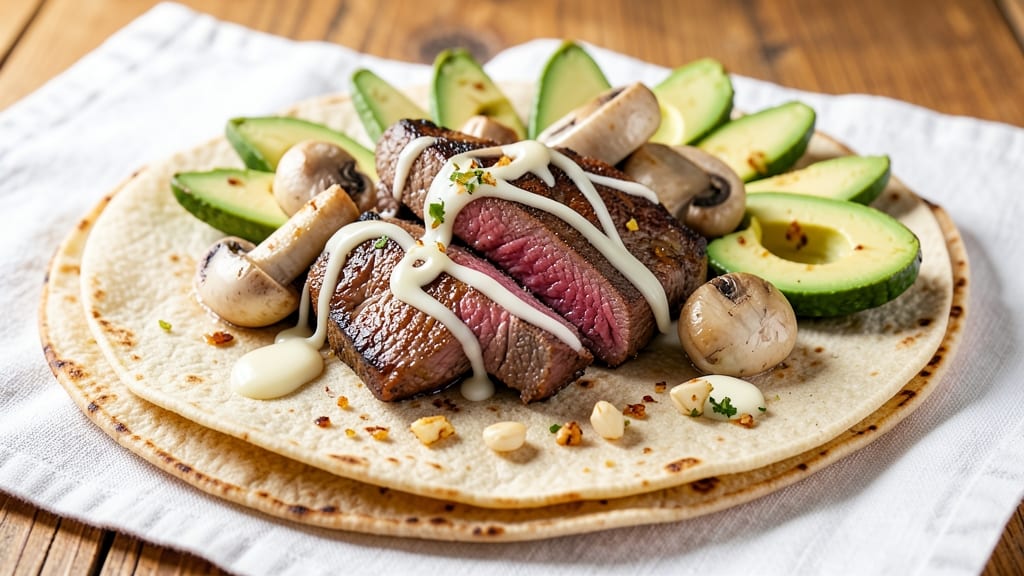 Beef Avocado Recipes: Crispy Tortilla Crowns Over Creamy Mushroom Stew