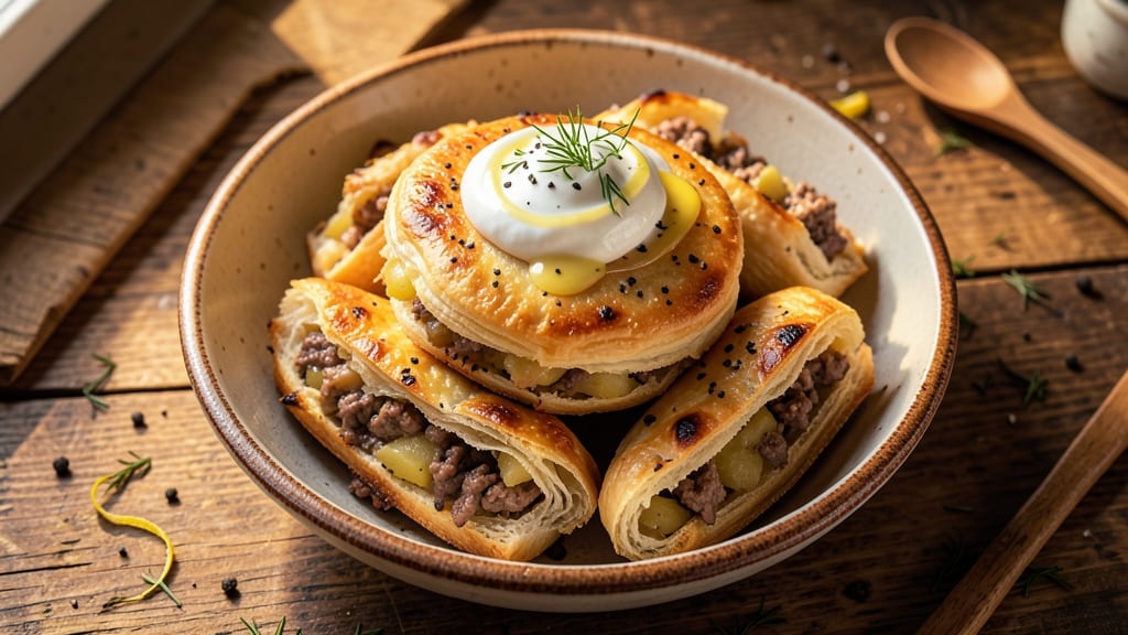 Beef and Potato Piroshki Recipe: Flaky Dough Wrapped Around Savory Filling