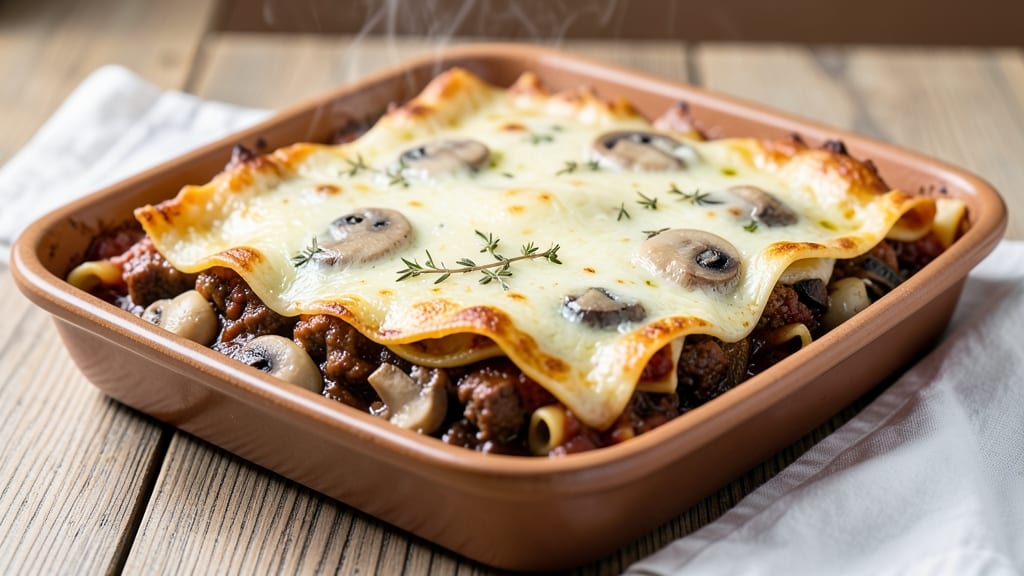 Beef and Mushroom Lasagna Recipe: Crispy Tortilla Crowns Over Umami-Rich Layers
