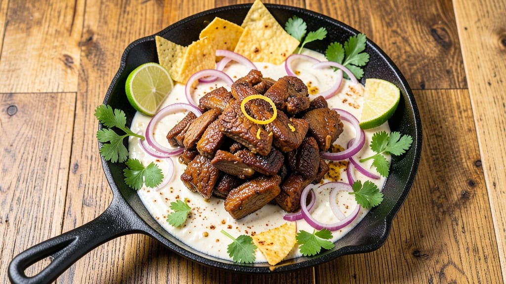Authentic Mexican Beef Carnitas Recipe: Crunchy Tortilla Shards Over Lard-Rendered Juices