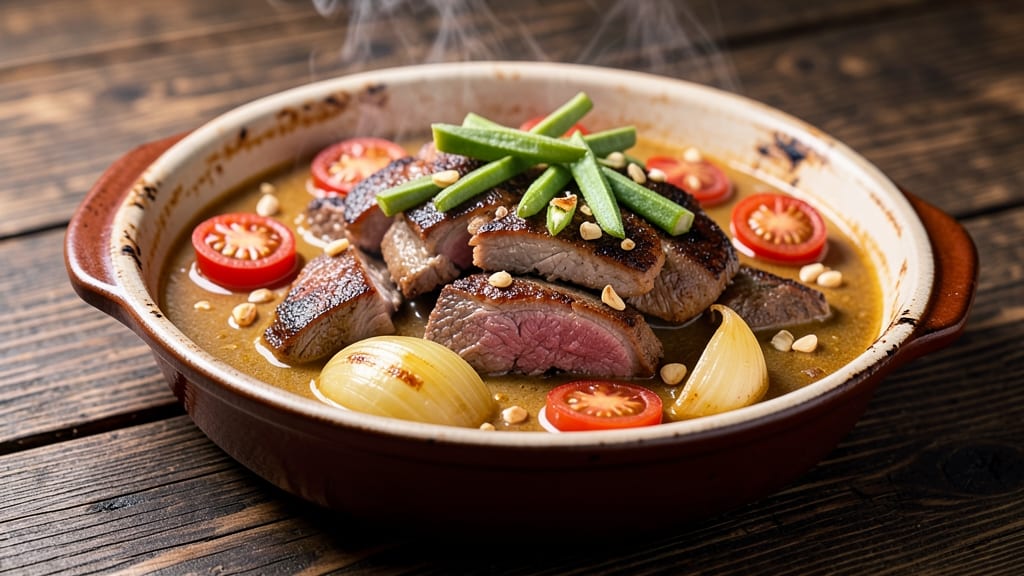 Beef and Pork Caldereta Recipe: Slow-Simmered Spice and Okra Velvety Richness