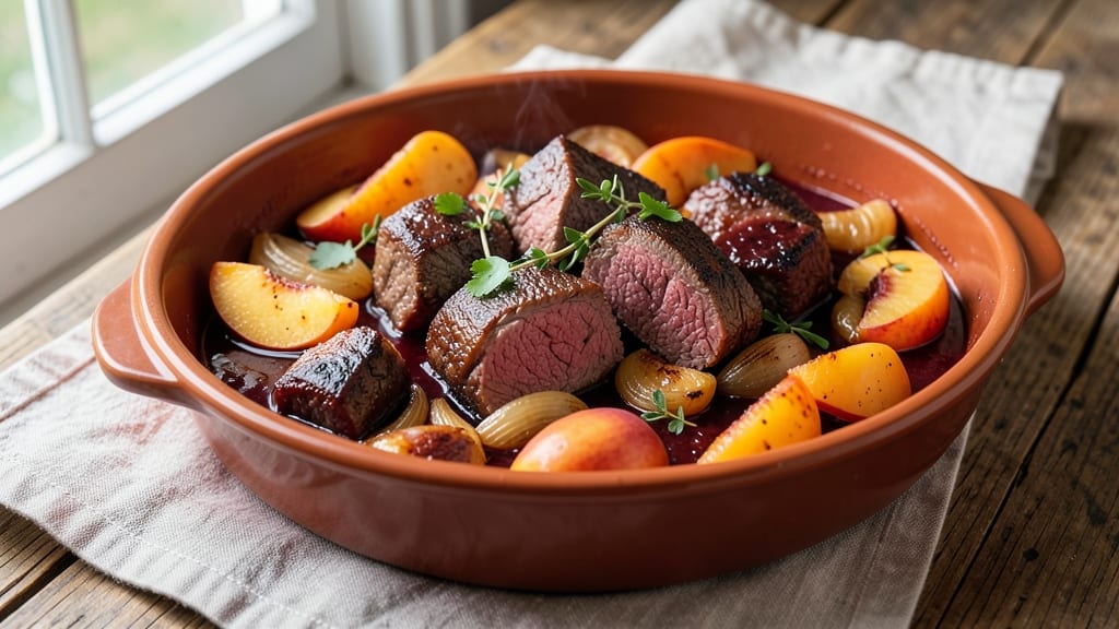 Beef and Peaches Recipe: Sweet-Savory Stew With Caramelized Depth