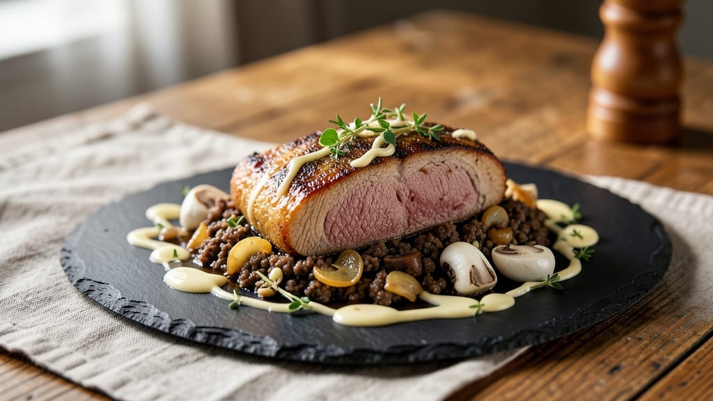 Alternative Beef Wellington Recipe: Puff Pastry Crunch Over Mushroom-Duxelles Heart