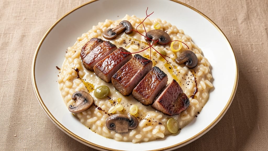 Beef and Mushroom Risotto Recipe: Velvety Saffron-Kissed Creaminess