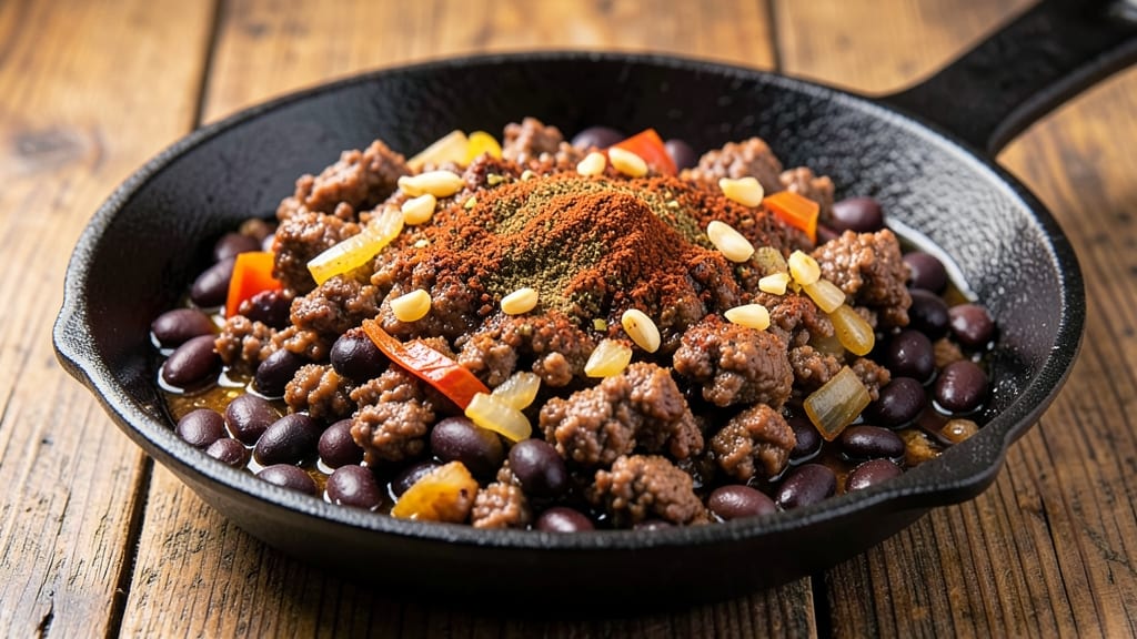 Beef and Bean Tacos Filling Recipe: Spiced Protein-Packed One-Pan Magic