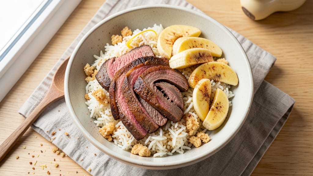 Beef and Banana Bowl Recipe: Sweet-Savory Fusion With Crispy Topping Magic
