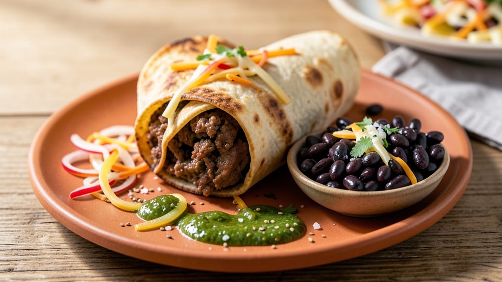 Beef and Black Bean Burrito Recipe: Crispy Tortilla Crunch With Melty Cheese Fusion