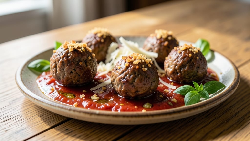 Beef and Veal Meatballs Recipe: Braised in Tomato-Wine Richness