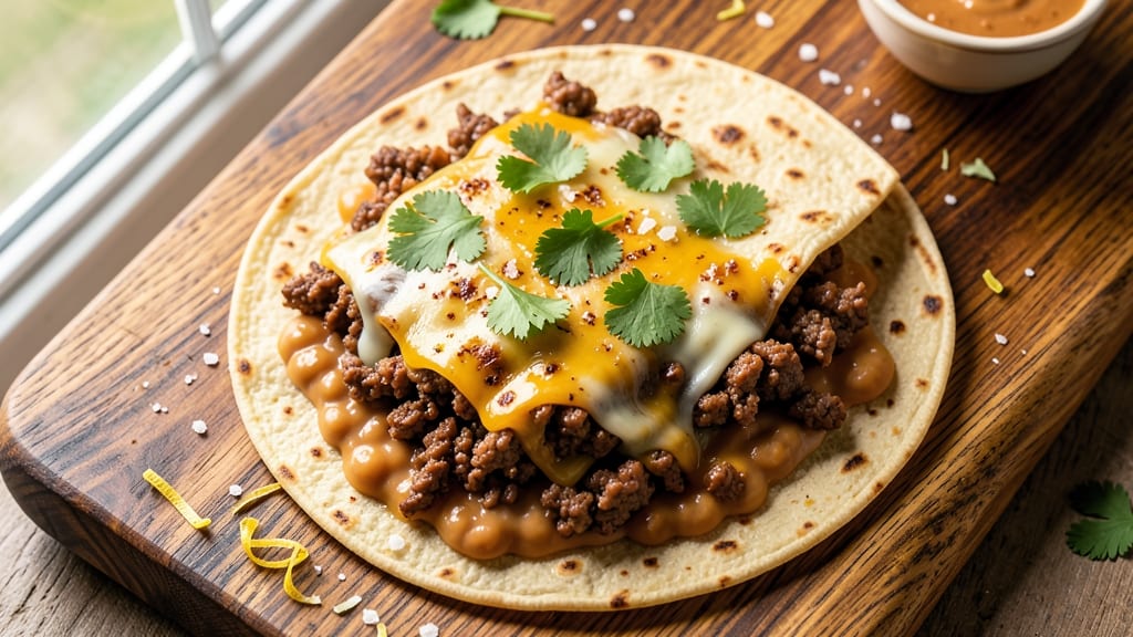Beef and Refried Bean Quesadillas Recipe: Crispy Tortilla Crunch With Melted Cheese Rivers