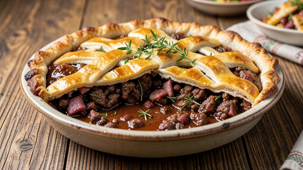 Beef and Pork Meat Pie Recipe: Flaky Pastry Cradling Savory Filling