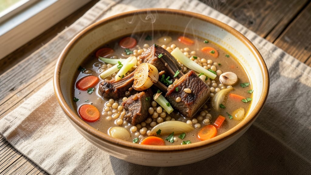 Beef Barley Soup Recipe With Soup Bones: Deep-Roasted Bone Broth and Hearty Barley Blend
