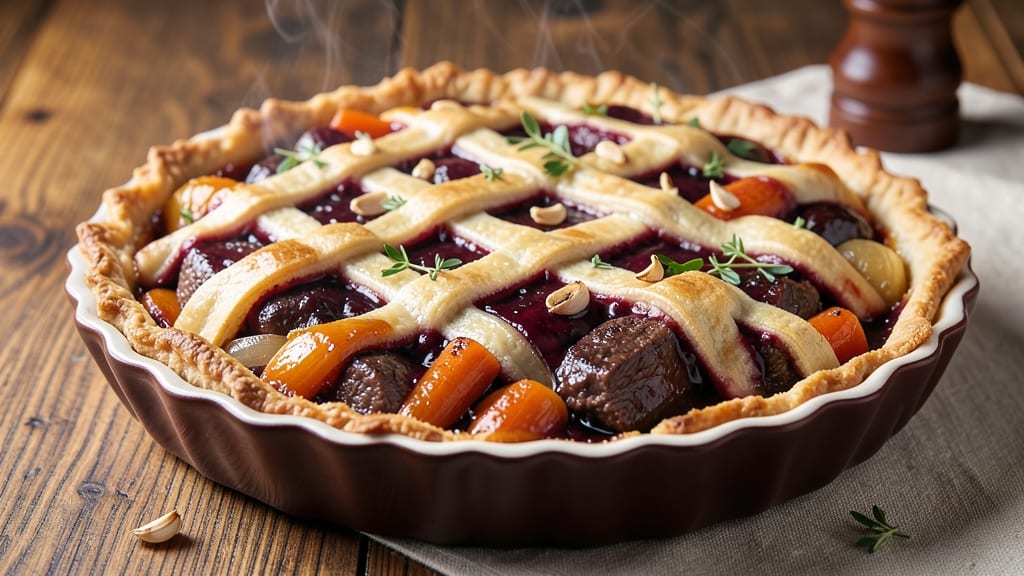 Beef and Burgundy Pie Recipe: Slow-Braised Richness With Flaky Pastry Top