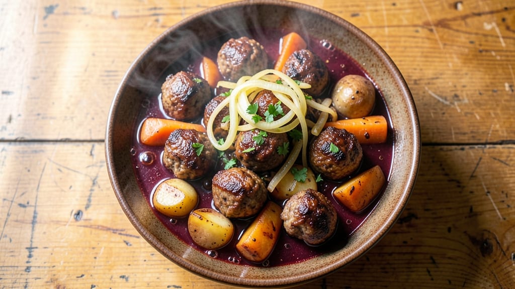 Ball Beef Stew Recipe: Slow-Braised Richness With Deep Onion Fond
