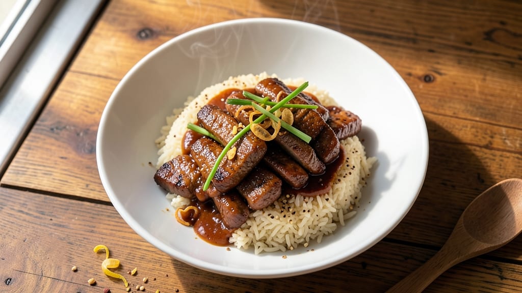 Asian Beef Tips and Rice Recipe: Wok-Seared Savory Crunch With Fragrant Jasmine Rice