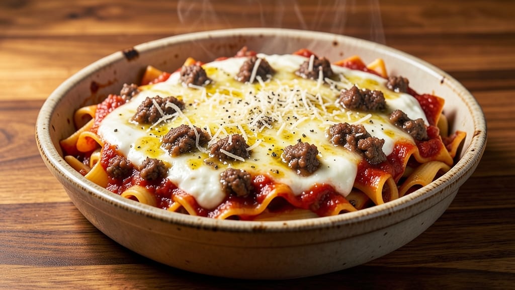 Beef Baked Pasta Recipe: Cheesy Crust and Juicy Meat Fusion