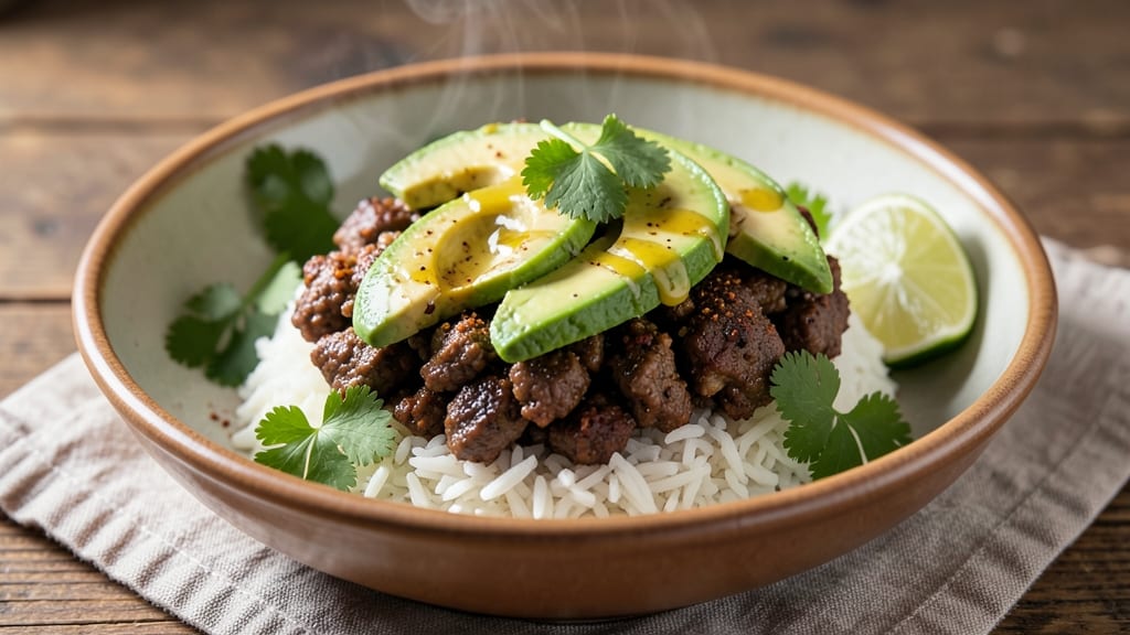 Avocado Ground Beef Recipe Ideas: Zesty Lime-Cilantro Taco Bowls With Crunchy Toppings