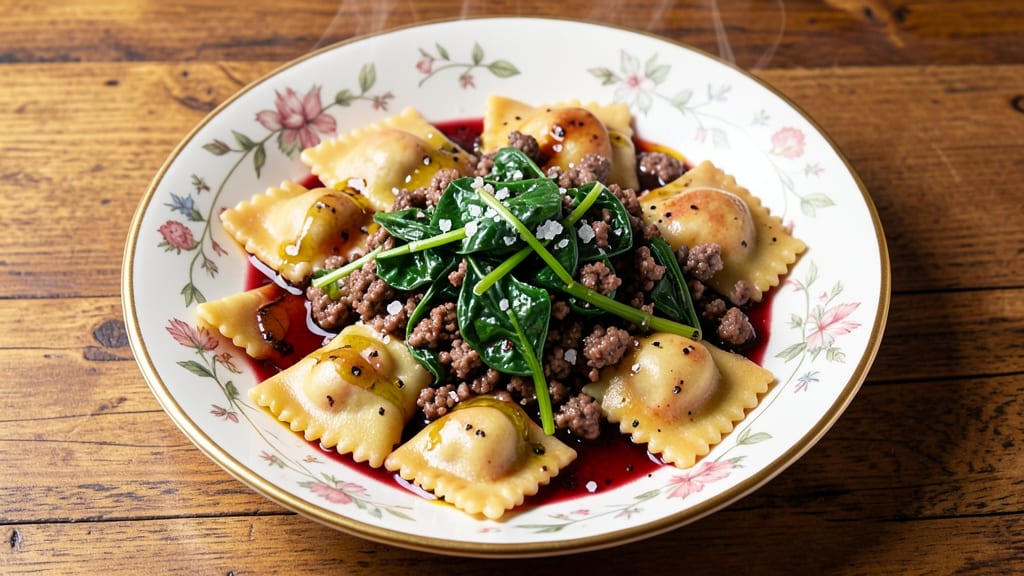 Beef and Spinach Ravioli Recipe: Pillowy Pasta Hugging Herbed Cheese Filling
