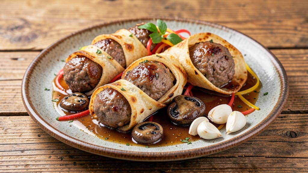 Beef Ball Tip Recipe: Crispy Tortilla Crowns Over Creamy Mushroom Gravy