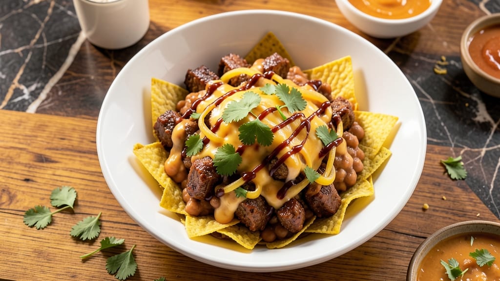Beef Bean Cheese Nachos Recipe: Crispy Tortilla Stacks with Melty Cheese Rivers