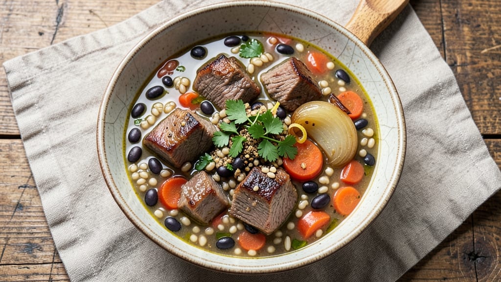 Beef Barley and Bean Soup Recipe: Hearty Simmered Stew With Earthy Depth