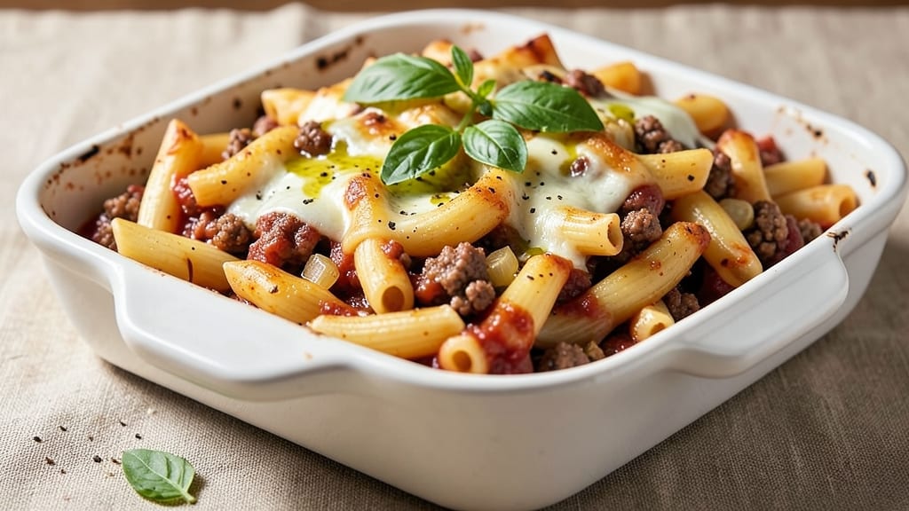 Baked Ziti Recipe with Ground Beef and Sausage: Meat-Loaded Pasta Bake With Crispy Top