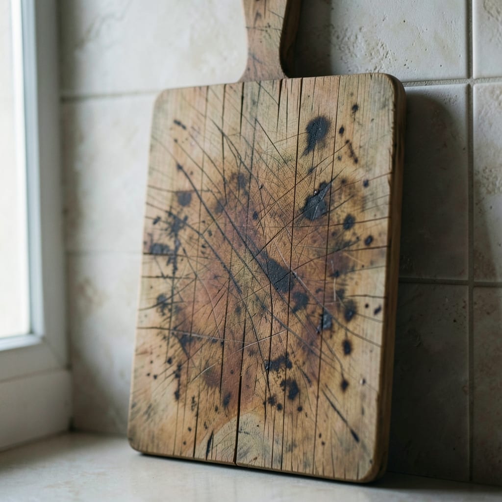 The wooden cutting board