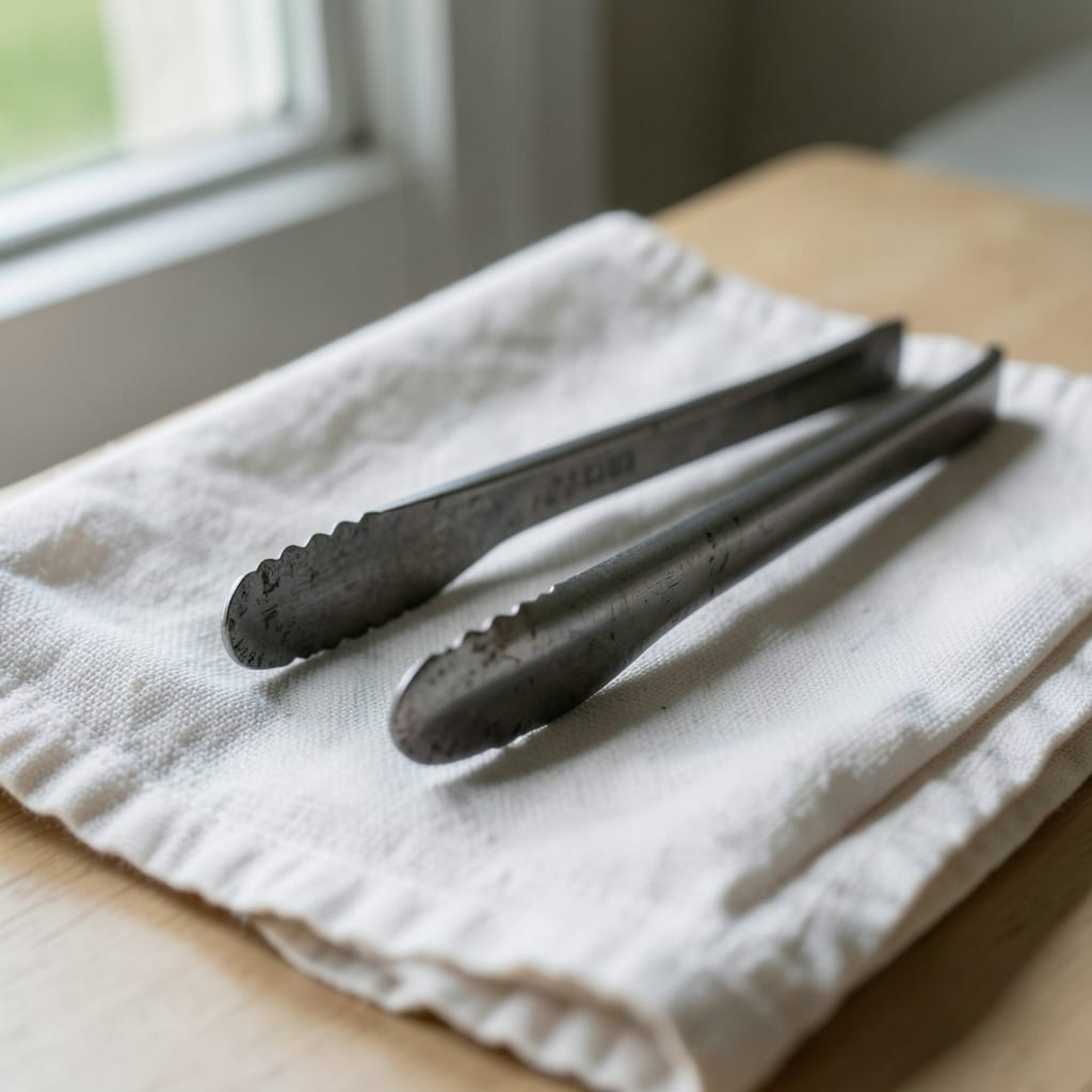 The metal tongs