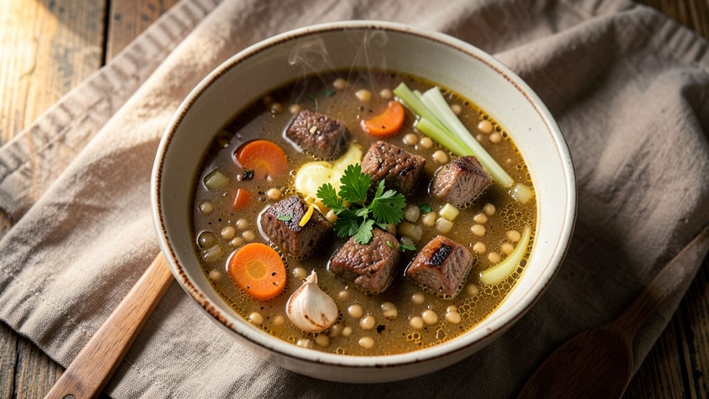 Alton Brown's Beef Barley Soup Recipe: Slow-Simmered Depth With Toasted Barley Crunch