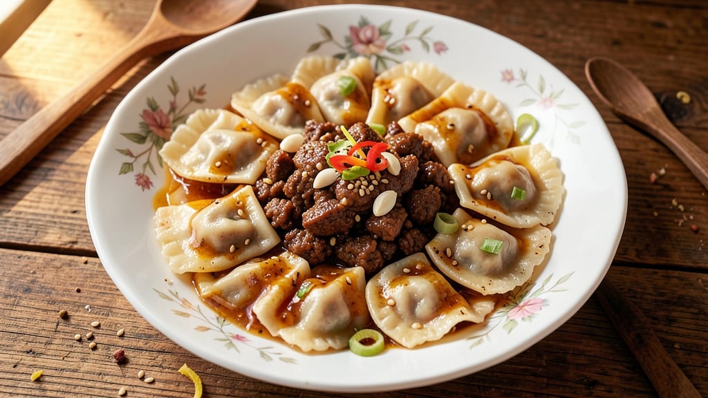 Beef and Flat Dumplings Recipe: Wok-Seared Crunch Over Silky Beef Broth