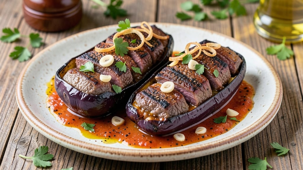 Beef Aubergine Recipe: Smoky Spiced Crust Over Silky Vegetable Base
