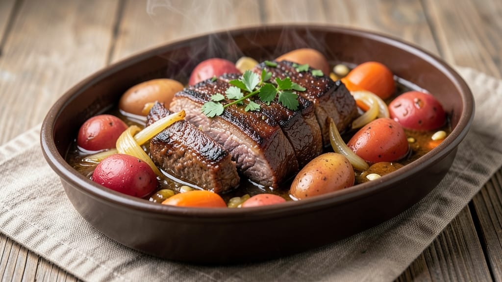 Beef Bakareta Recipe: Smoky Tortilla-Crusted Cheese Rivers Over Spiced Beef