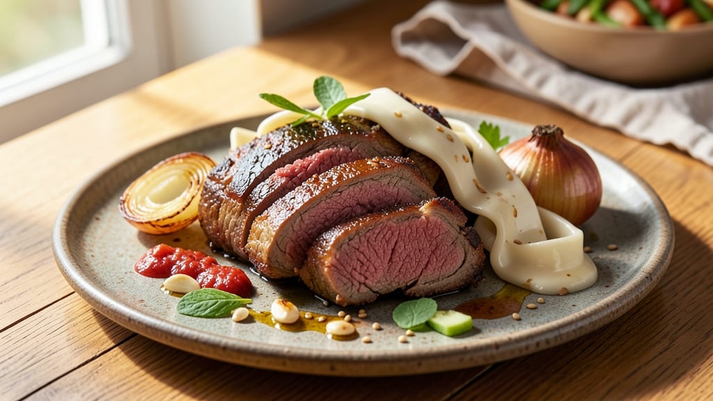 Authentic Beef Misono Recipe: Crispy Tortilla Crowns Over Creamy Miso-Glazed Beef