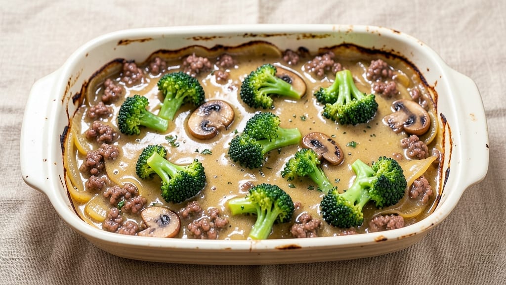 Beef and Broccoli Casserole Recipe: Crispy Top, Melty Cheese Rivers