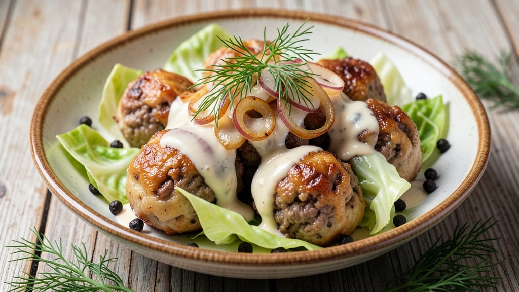 Beef and Cabbage Dumplings Recipe: Fluffy Pork-Stuffed Bites in Creamy Broth