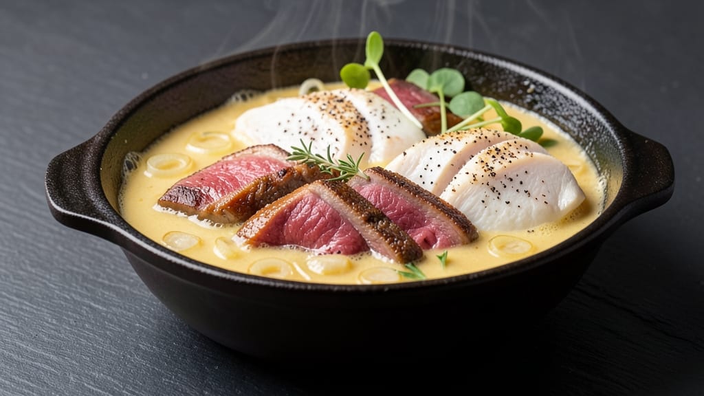 Beef and Chicken Fondue Recipe: Warm Melting Cheese and Hearty Protein Pairing