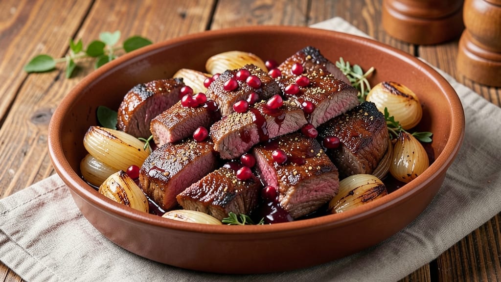 Beef and Pomegranate Recipe: Ruby Jewels and Spiced Depth in One Pot